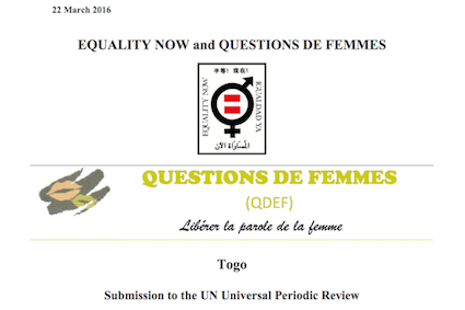 Submission for the Universal Periodic Review of Togo: Sex Discrimination in the Nationality Law